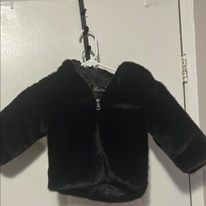 Black Puffer Jacket with High Collar and Zipper